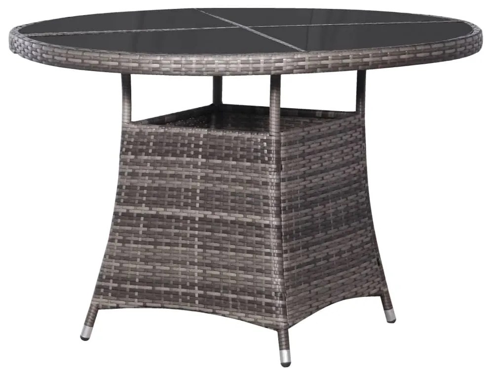 vidaXL Mesa de jardim Ø110x74 cm vime PE cinzento