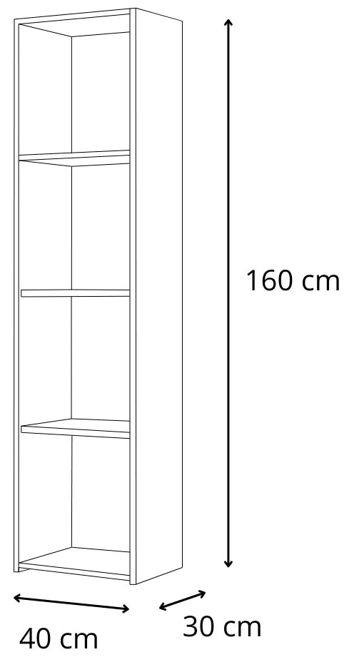 Estante LONI 160x40 cm cinza