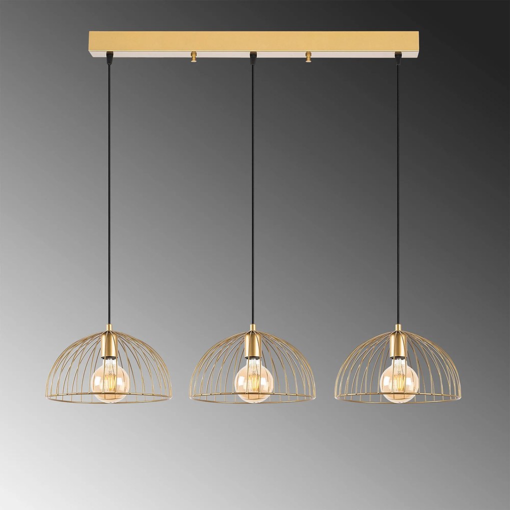 Candeeiro Telkure – Ouro Brilhante – 101 x 31 x 105 cm