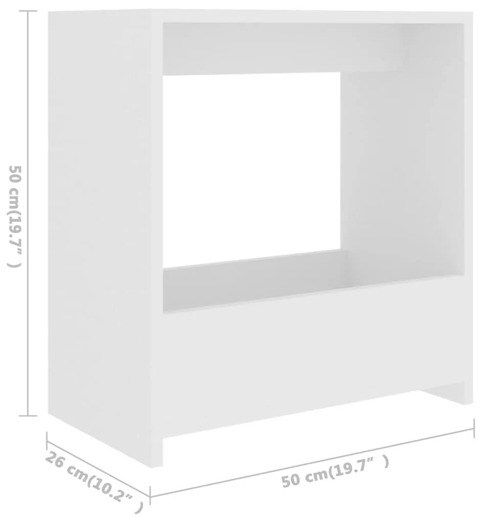 Mesa de apoio 50x26x50 cm contraplacado branco