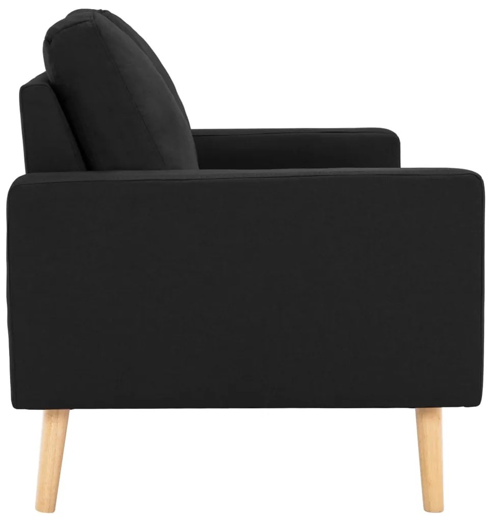 2 pcs conjunto de sofás tecido preto