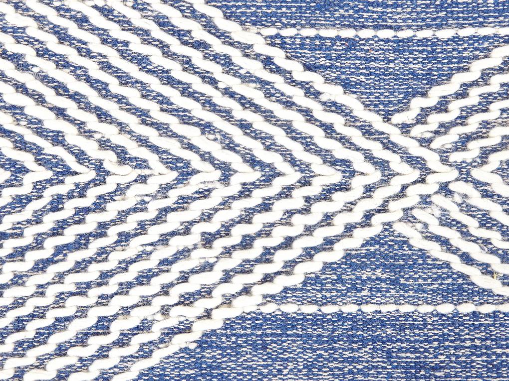 Tapete de lã creme e azul 80 x 150 cm DATCA Beliani