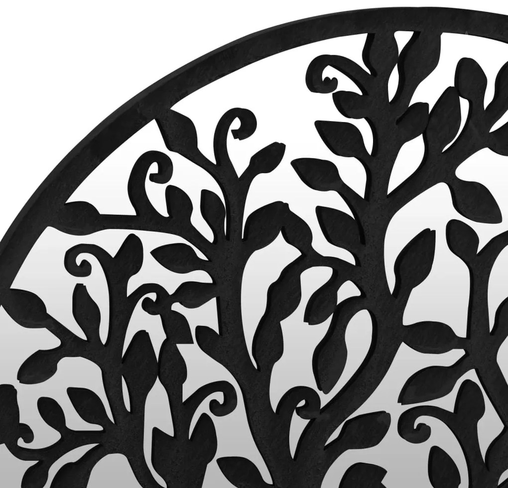 Espelho de jardim p/ uso exterior ferro 60x2,5 cm preto