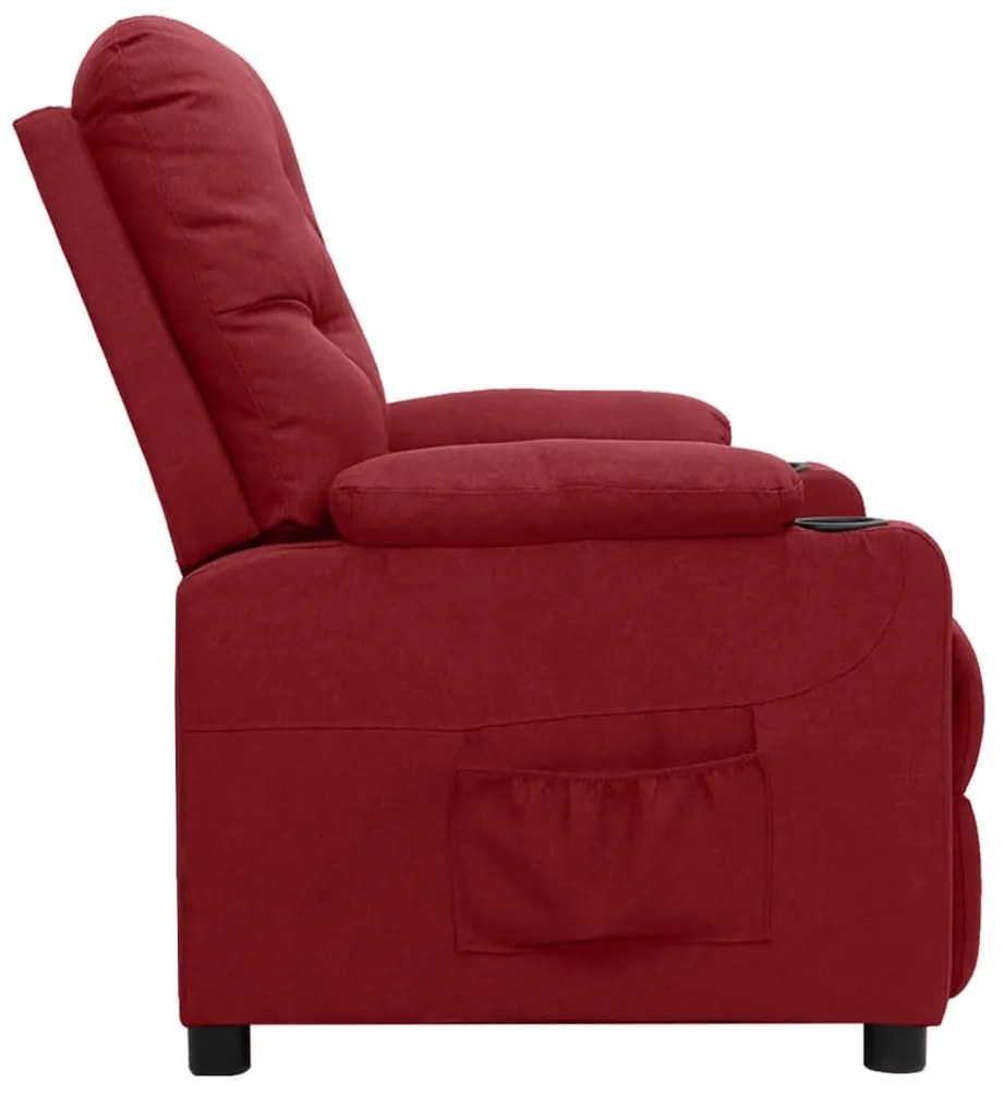 Poltrona elevatória tecido vermelho tinto