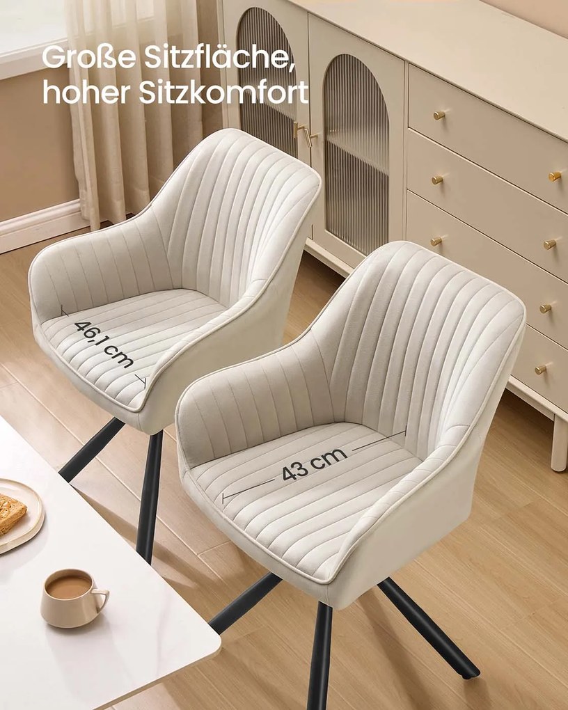 Cadeira de sala de jantar com braços bege cappuccino-Preto