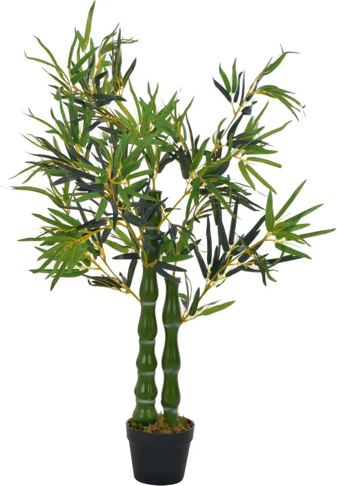 Bambu artificial com vaso verde 110 cm