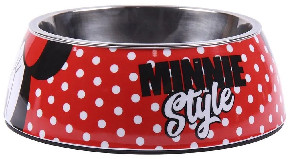 Comedouro para Cão Minnie Mouse Vermelho Melamina 180 Ml Preto Metal