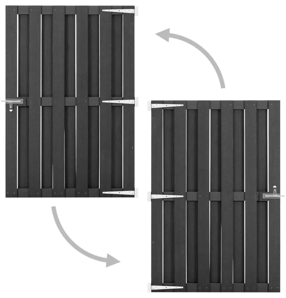 Portão de jardim 100x150 cm WPC cinzento