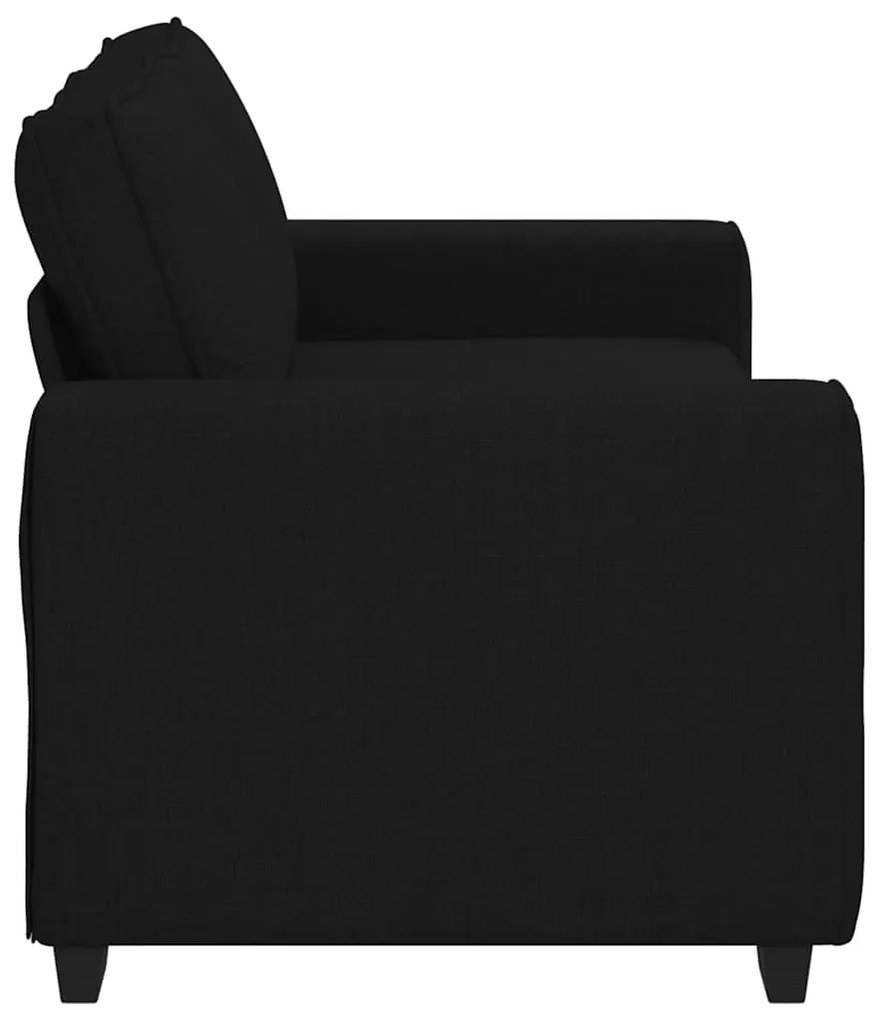 Sofá de 2 lugares tecido 140 cm preto