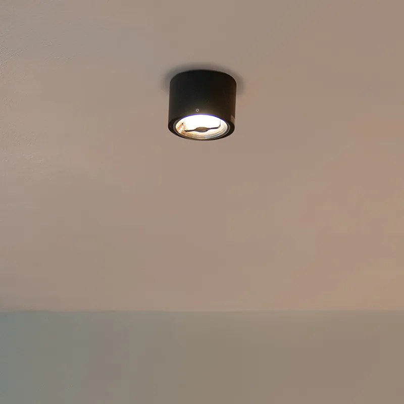 Foco de teto moderno preto AR111 com LED - Expert