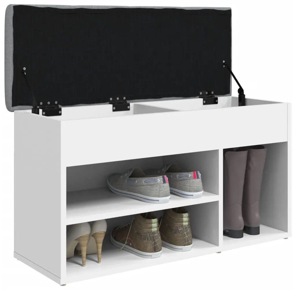 Banco sapateira 82x32x45,5 cm derivados de madeira branco