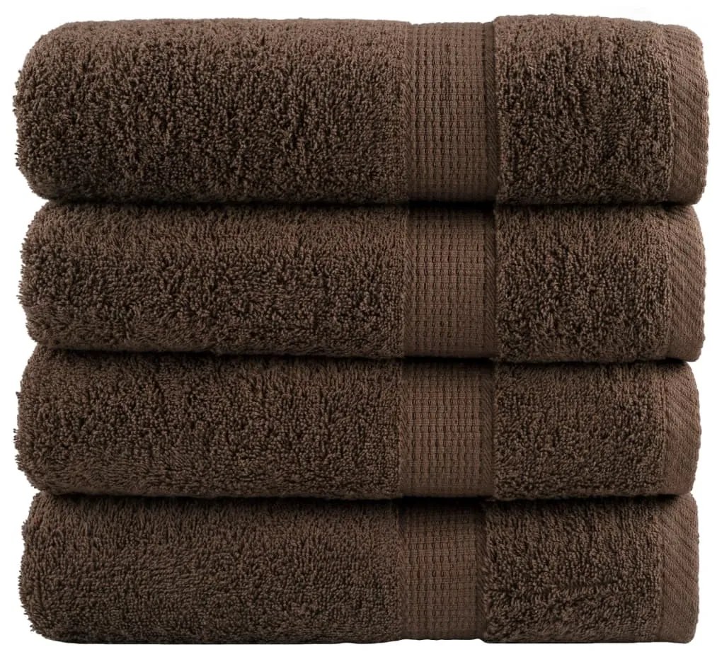Toalhas de mãos premium SOLUND 4pcs 50x100 cm 600 gsm castanho