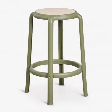 Banqueta Alta Em Polipropileno Omara ↑75 Cm & Verde Azeitona Intenso - Sklum