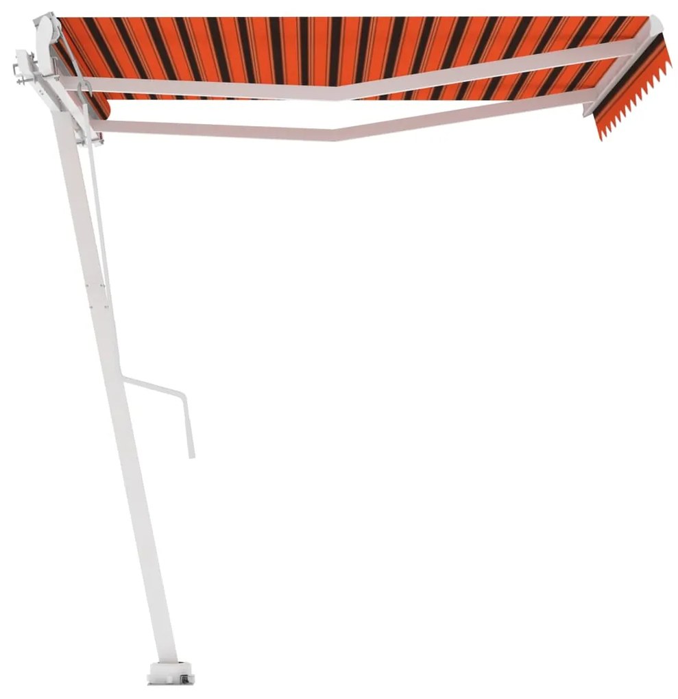 Toldo retrátil manual independente 300x250cm laranja e castanho