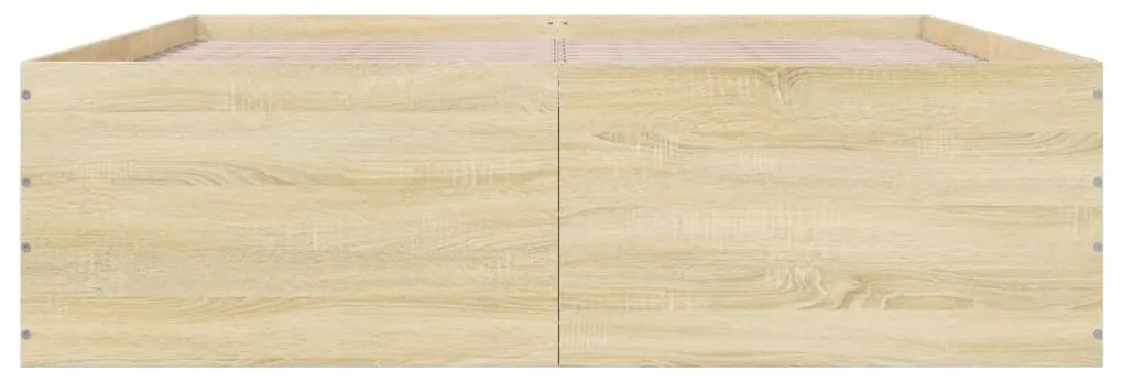 Estrutura de cama 160x200 cm derivados madeira carvalho sonoma