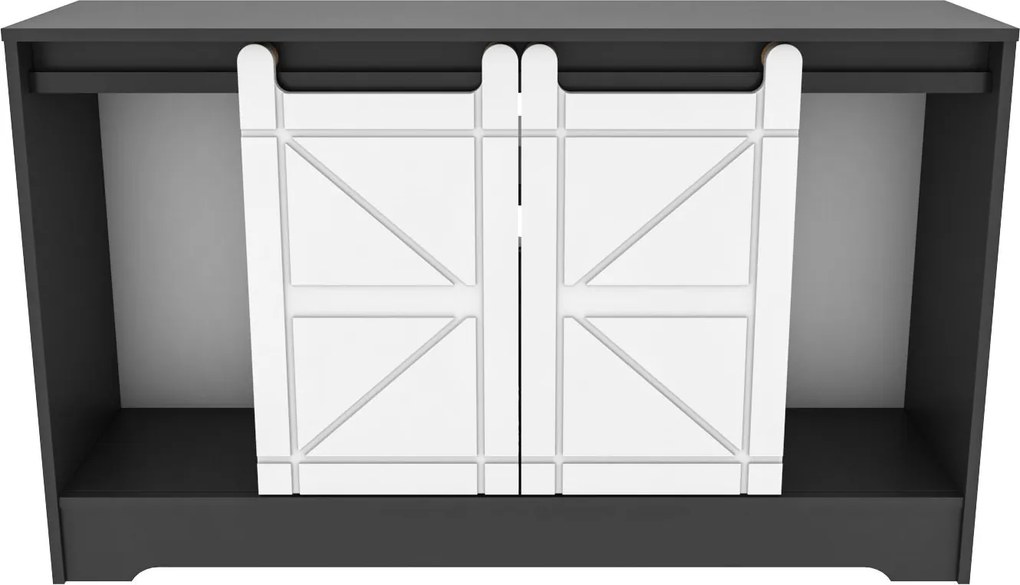 Móvel TV Ahris – Cinza e Branco – 140x35x85 cm