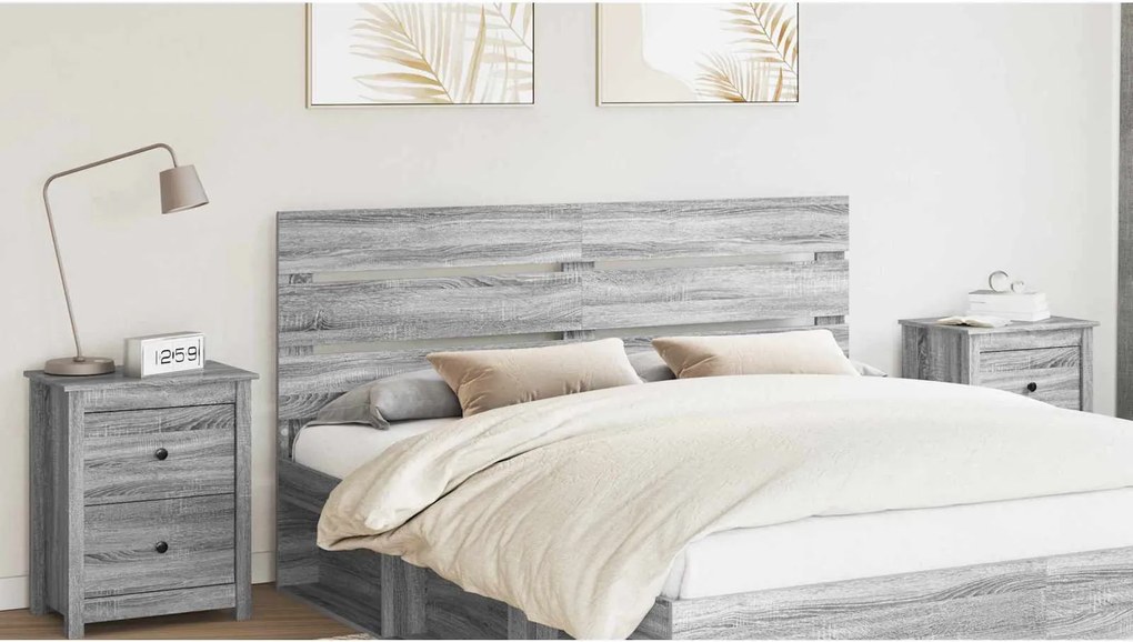 vidaXL Cabeceira Cinza Sonoma 180 cm Madeira processada