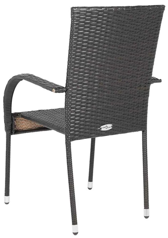 Cadeiras de exterior empilháveis 6 pcs vime PE castanho