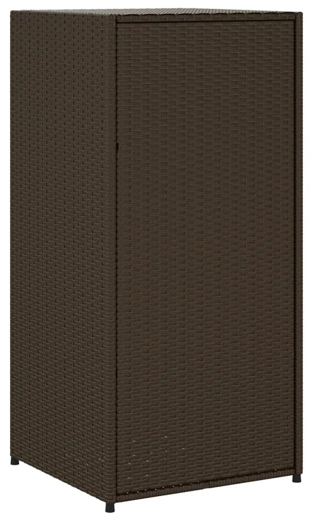Armário de arrumação para jardim 55x55x111 cm vime PE castanho
