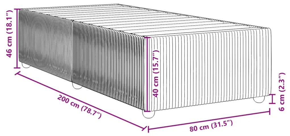 Estrutura de cama 80x200 cm veludo preto