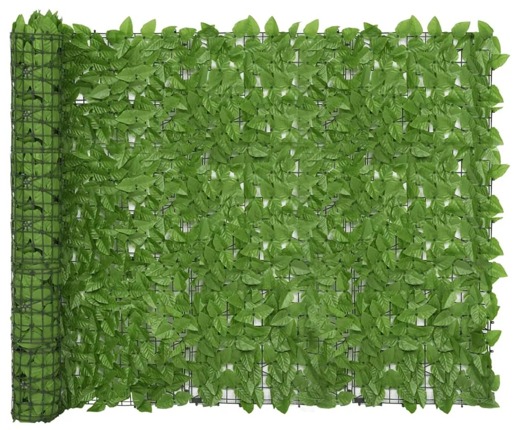 Tela de privacidade p/ varanda c/ folhas 300x150 cm verde