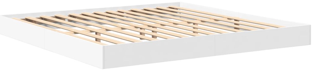 Cama com Estante Branca 200x200 cm em Madeira Engenharia