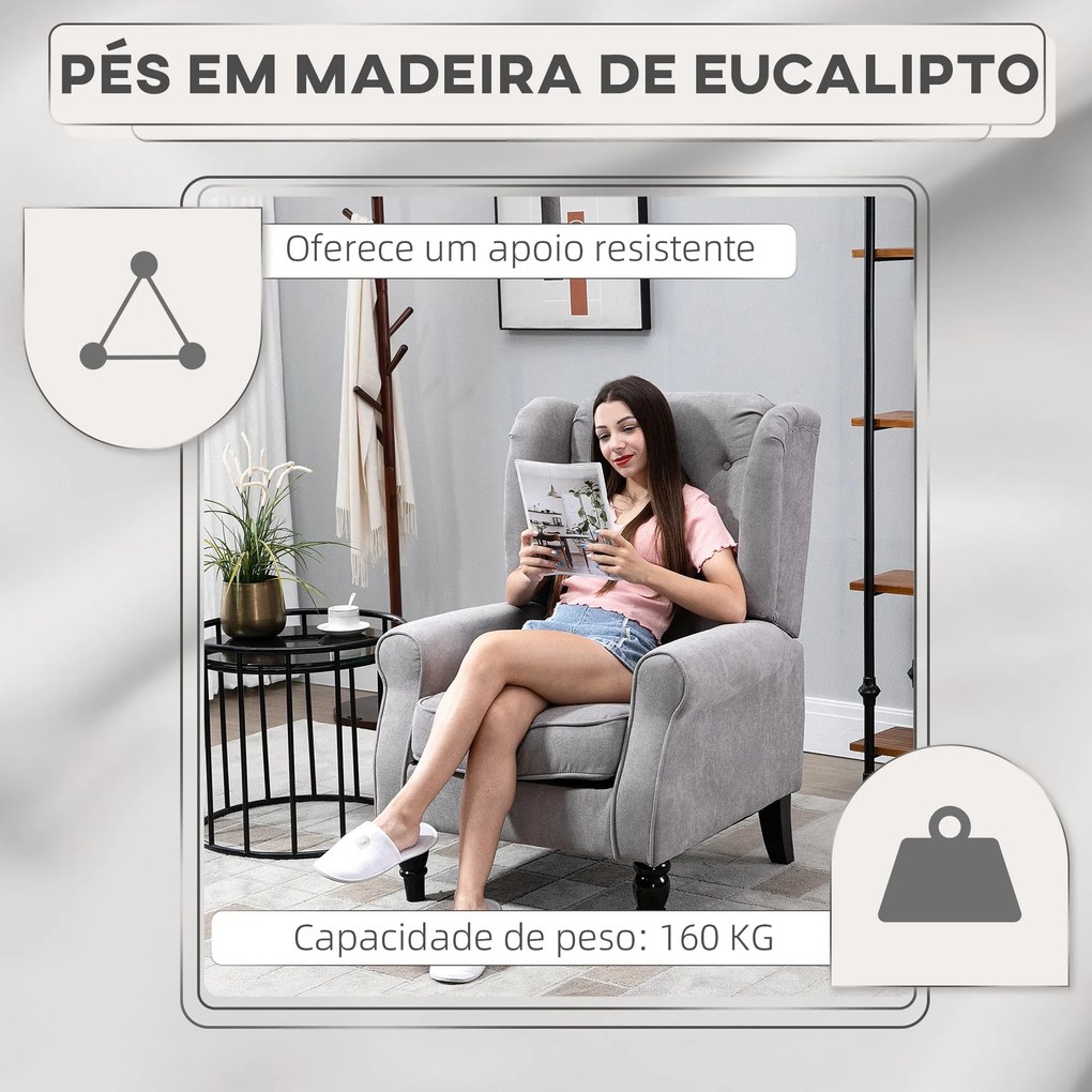 HOMCOM Poltrona de Sala de Estar Poltrona Moderna para Dormitório com