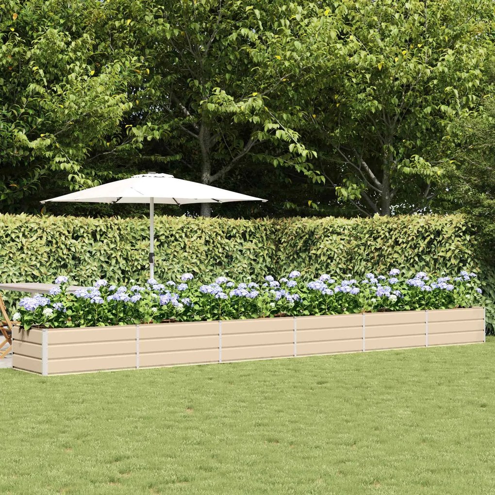 vidaXL Floreira Ivory 600 x 80 x 45 cm Aço