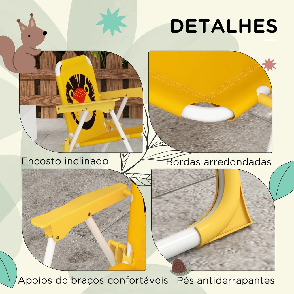 Conjunto Infantil de Mesa e Cadeiras de Exterior Conjunto de 2 Cadeira