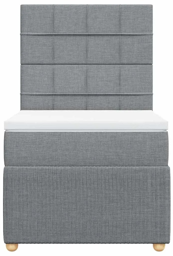 Cama com molas/colchão 90x190 cm tecido cinzento-claro