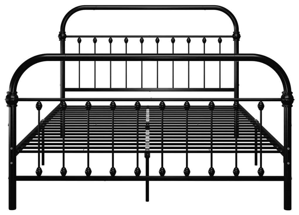 Estrutura de cama em metal 140x200 cm preto