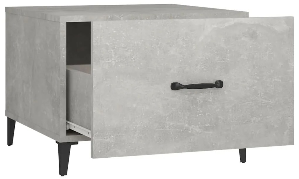 Mesas de centro + pernas de metal 2pcs 50x50x40 cm sonoma cinza