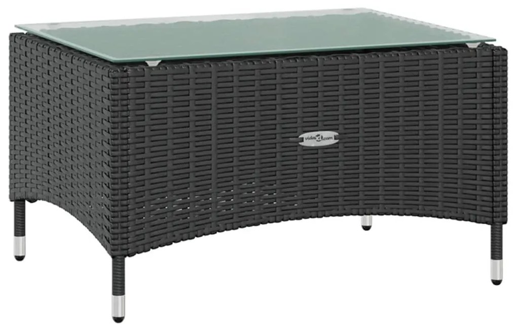 8 pcs conjunto lounge de jardim c/ almofadões vime PE preto
