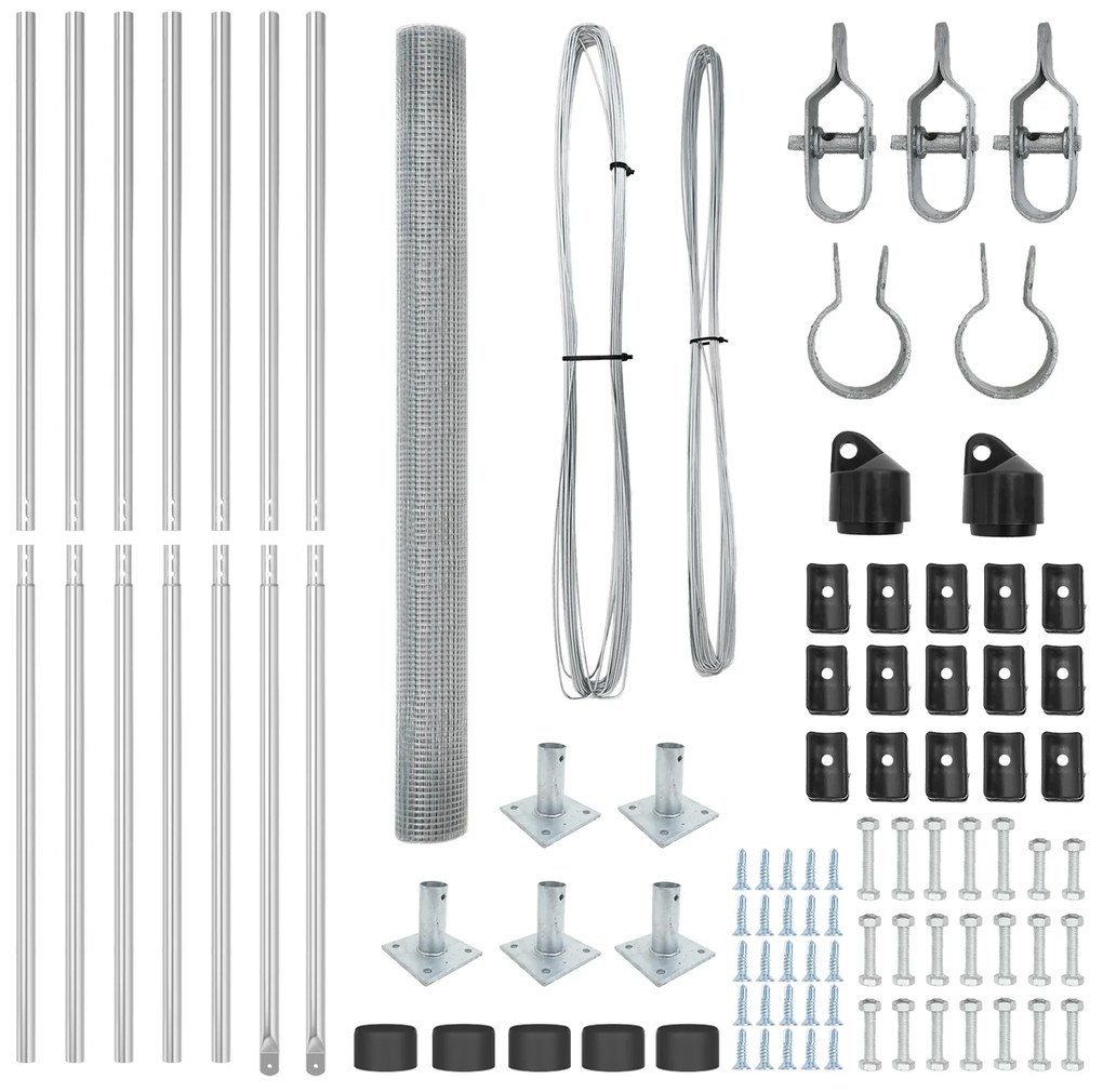 Conjunto de Postes de Cerca Conjunto de 2 Aço galvanizado
