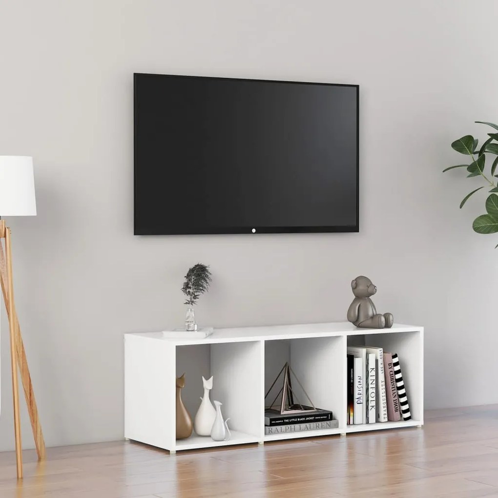 Móvel de TV 107x35x37 cm contraplacado branco