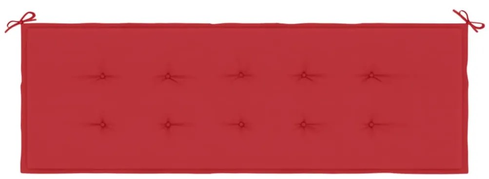 Almofadão p/ banco de jardim 150x50x3 cm tecido oxford vermelho