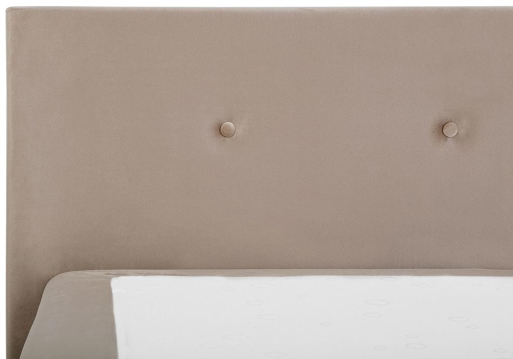 Cama de casal continental em veludo creme claro 180 x 200 cm CONSUL Beliani