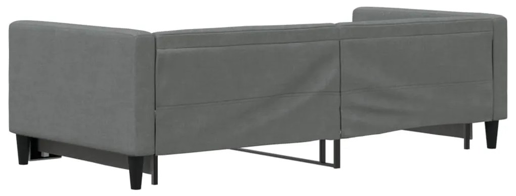 Sofá-cama com gavetão 90x200 cm tecido cinzento-escuro