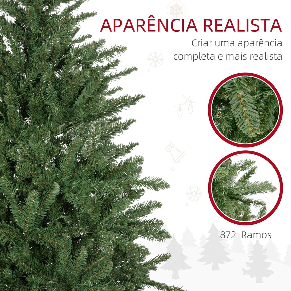 Árvore de Natal 180 cm Árvore de Natal Artificial com 310 Luzes LED 87