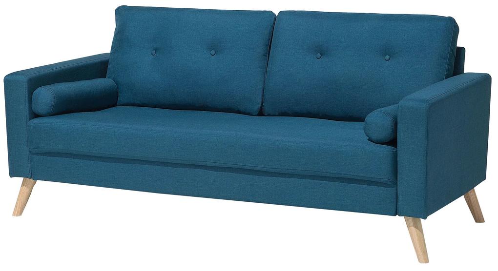 Sofá de 2 lugares em tecido azul turquesa KALMAR Beliani
