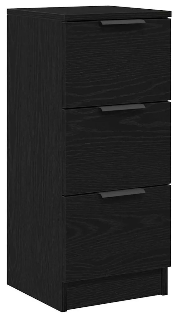 Buffets 2 pcs Carvalho Preto 30x30x70 cm Madeira de engenharia