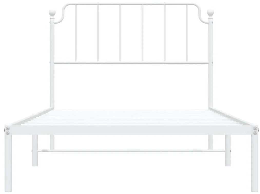 Estrutura de cama em metal com cabeceira 107x203 cm branco