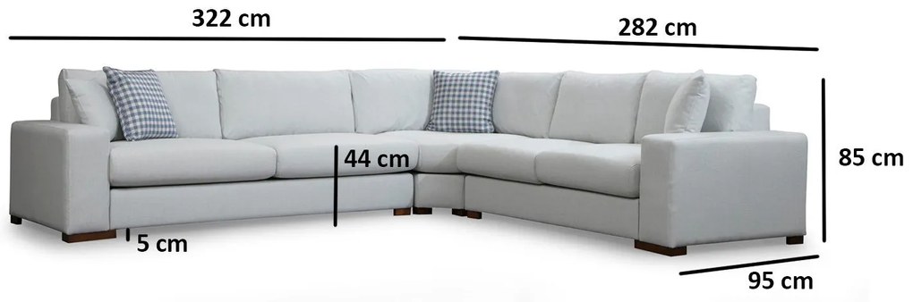 Sofá de Canto Loop - Branco - 282 x 322 cm