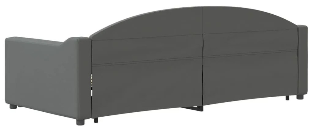 Sofá-cama com gavetão 90x190 cm tecido cinzento-escuro