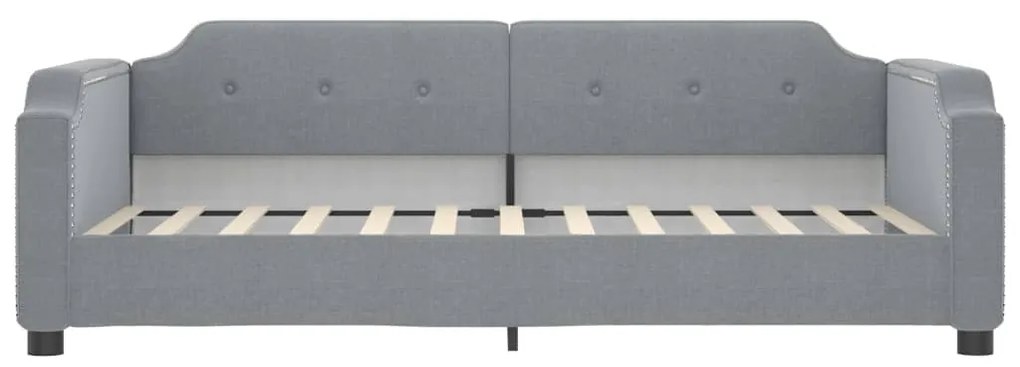 Sofá-cama com colchão 90x190 cm tecido cinzento-claro