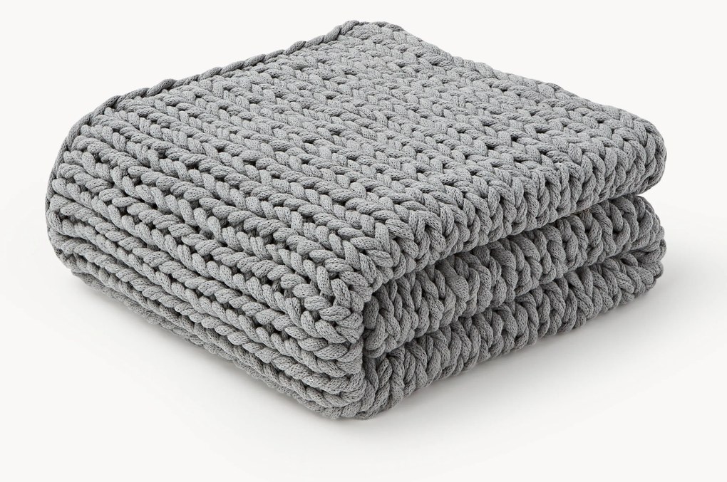 Manta artesanal em malha grossa Adyna