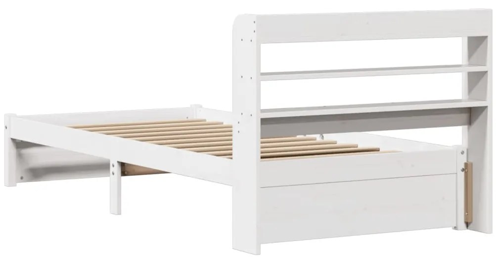 Estrutura de cama c/ cabeceira sem colchão 100x200 cm branco