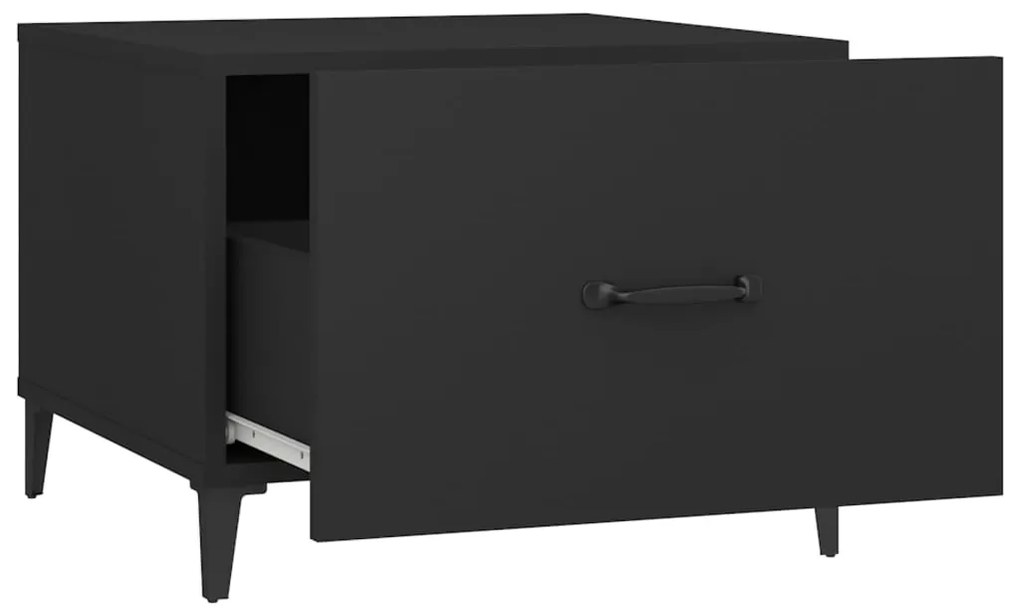 Mesas de centro com pernas de metal 2 pcs 50x50x40 cm preto