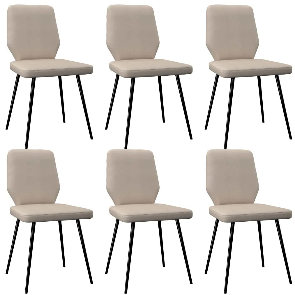vidaXL Cadeiras de jantar 6 pcs tecido cor creme