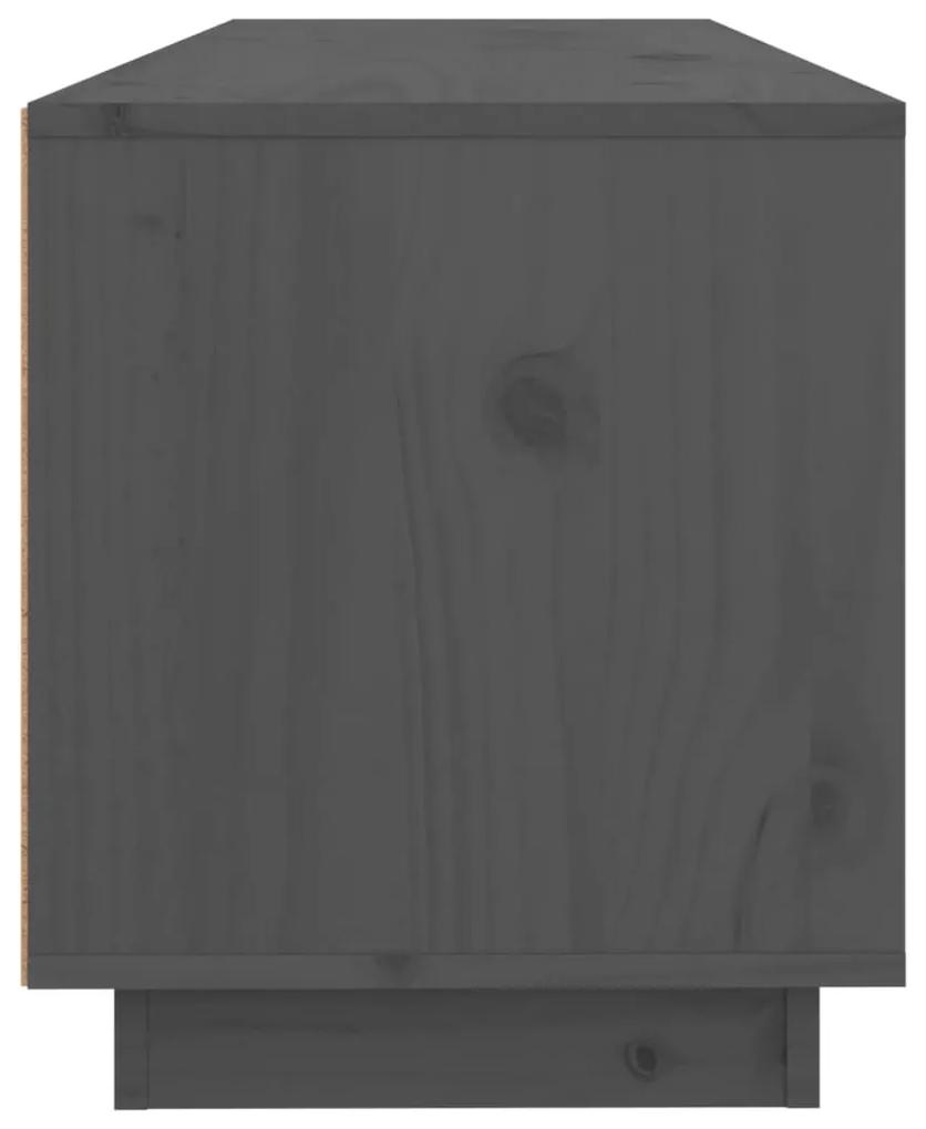 Móvel de TV 100x34x40 cm madeira de pinho maciça cinzento
